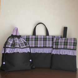 入園入学グッズ5点セット》ネイビーのギンガムチェック柄｜入園入学