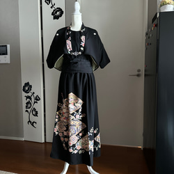 ラス1 着物リメイク 椿づくし柄浴衣からキャミソールワンピース 色