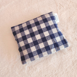 海軍藍格紋口袋紙巾盒 第2張的照片