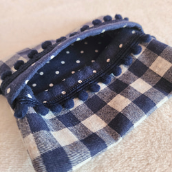 海軍藍格紋口袋紙巾盒 第4張的照片