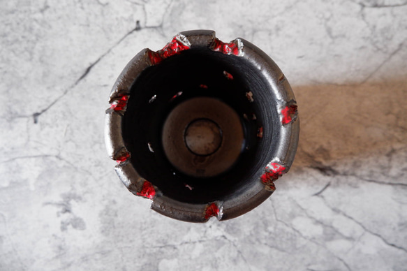 3.5号艶流紋黒Bloodyスリット鉢319　塊根植物　多肉植物　アガベ　盆栽　植木鉢　作家鉢　沖縄 5枚目の画像