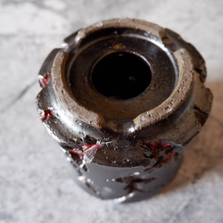 3.5号艶流紋黒Bloodyスリット鉢319　塊根植物　多肉植物　アガベ　盆栽　植木鉢　作家鉢　沖縄 6枚目の画像