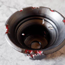 5.5号艶流紋黒Bloodyスリット鉢320　塊根植物　多肉植物　アガベ　盆栽　植木鉢　作家鉢　沖縄 4枚目の画像