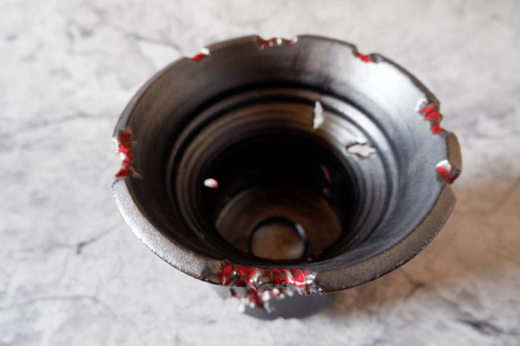 5.5号艶流紋黒Bloodyスリット鉢320　塊根植物　多肉植物　アガベ　盆栽　植木鉢　作家鉢　沖縄 4枚目の画像