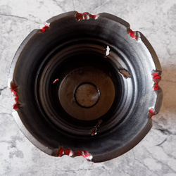 5.5号艶流紋黒Bloodyスリット鉢320　塊根植物　多肉植物　アガベ　盆栽　植木鉢　作家鉢　沖縄 5枚目の画像