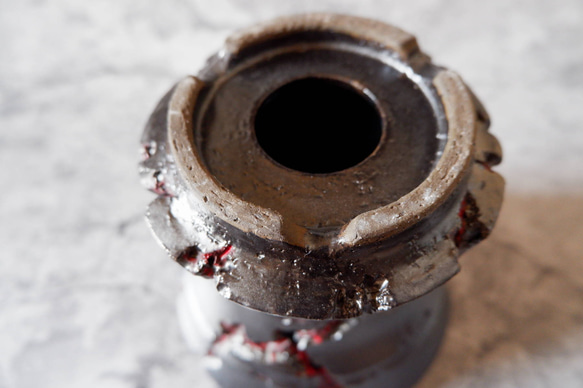 5.5号艶流紋黒Bloodyスリット鉢320　塊根植物　多肉植物　アガベ　盆栽　植木鉢　作家鉢　沖縄 6枚目の画像