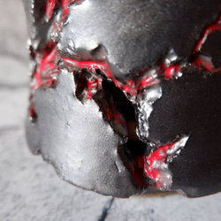 5.5号艶流紋黒Bloodyスリット鉢320　塊根植物　多肉植物　アガベ　盆栽　植木鉢　作家鉢　沖縄 2枚目の画像