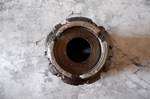 5.5号艶流紋黒Bloodyスリット鉢320　塊根植物　多肉植物　アガベ　盆栽　植木鉢　作家鉢　沖縄 7枚目の画像