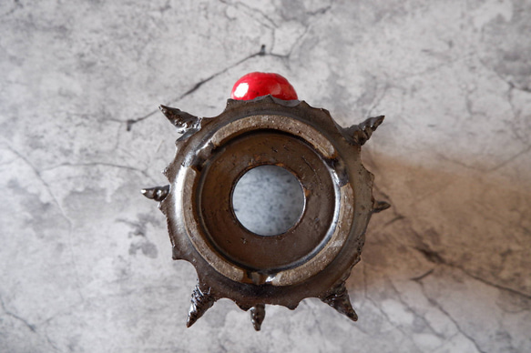 4号艶流紋黒棘マダム鉢321　塊根植物　多肉植物　アガベ　盆栽　植木鉢　作家鉢　鉢皿　沖縄 7枚目の画像