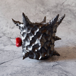 4号艶流紋黒棘マダム鉢321　塊根植物　多肉植物　アガベ　盆栽　植木鉢　作家鉢　鉢皿　沖縄 3枚目の画像