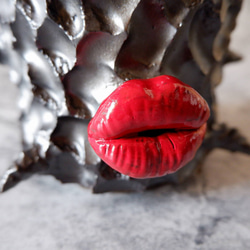 4号艶流紋黒棘マダム鉢321　塊根植物　多肉植物　アガベ　盆栽　植木鉢　作家鉢　鉢皿　沖縄 2枚目の画像