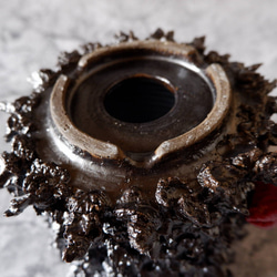 4.5号艶流紋黒鬼マダム鉢322　塊根植物　多肉植物　アガベ　盆栽　植木鉢　作家鉢　鉢皿　沖縄 6枚目の画像