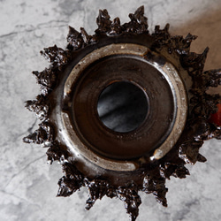 4.5号艶流紋黒鬼マダム鉢322　塊根植物　多肉植物　アガベ　盆栽　植木鉢　作家鉢　鉢皿　沖縄 7枚目の画像