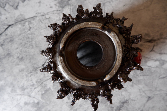 4.5号艶流紋黒鬼マダム鉢322　塊根植物　多肉植物　アガベ　盆栽　植木鉢　作家鉢　鉢皿　沖縄 7枚目の画像