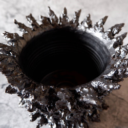 4.5号艶流紋黒鬼マダム鉢322　塊根植物　多肉植物　アガベ　盆栽　植木鉢　作家鉢　鉢皿　沖縄 4枚目の画像