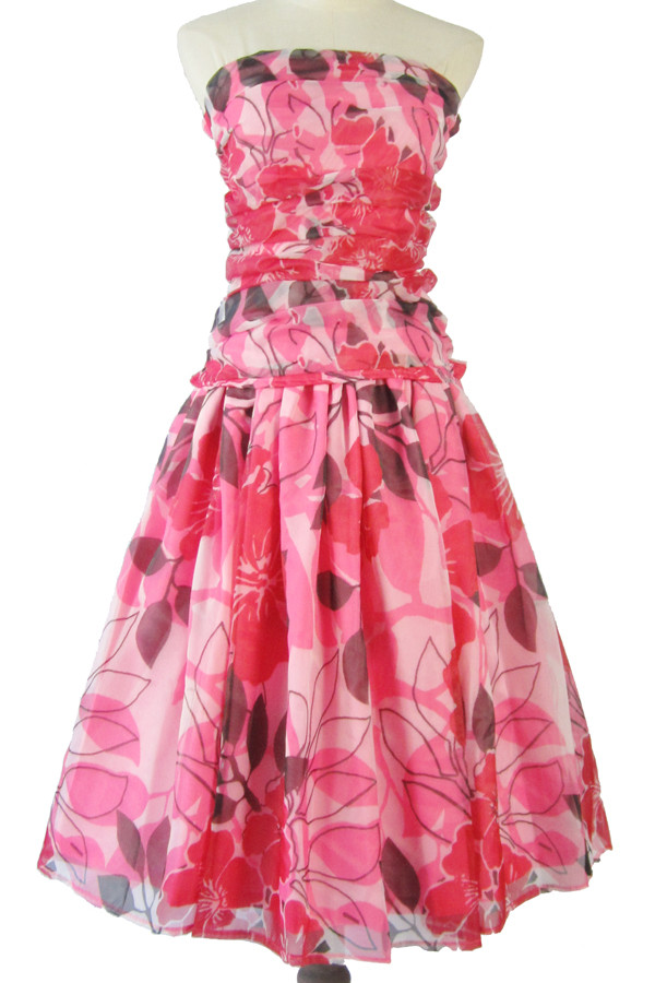 受注生産　オーダーメイド　パウスカート　チューブトップ　プリントオーガンジー nws00044