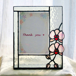 ステンドグラス 鏡 ＊ピンクのつる薔薇の壁掛けミラー＊ その他