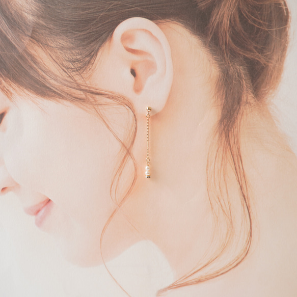 ▷新作　大人の上品　ピアス　イヤリング　14kgf　高品質　パール　華奢　ひとめぼれ新作2026 4枚目の画像