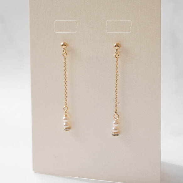 ▷新作　大人の上品　ピアス　イヤリング　14kgf　高品質　パール　華奢　ひとめぼれ新作2026 3枚目の画像