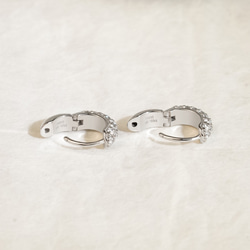 ラウンドパヴェフープピアス E171H25929-W（4週間発送） 8枚目の画像