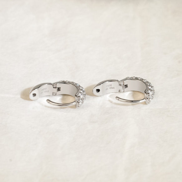 ラウンドパヴェフープピアス E171H25929-W（4週間発送） 8枚目の画像
