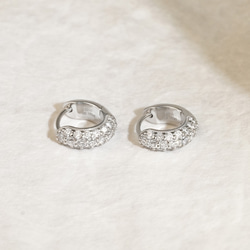 ラウンドパヴェフープピアス E171H25929-W（4週間発送） 7枚目の画像