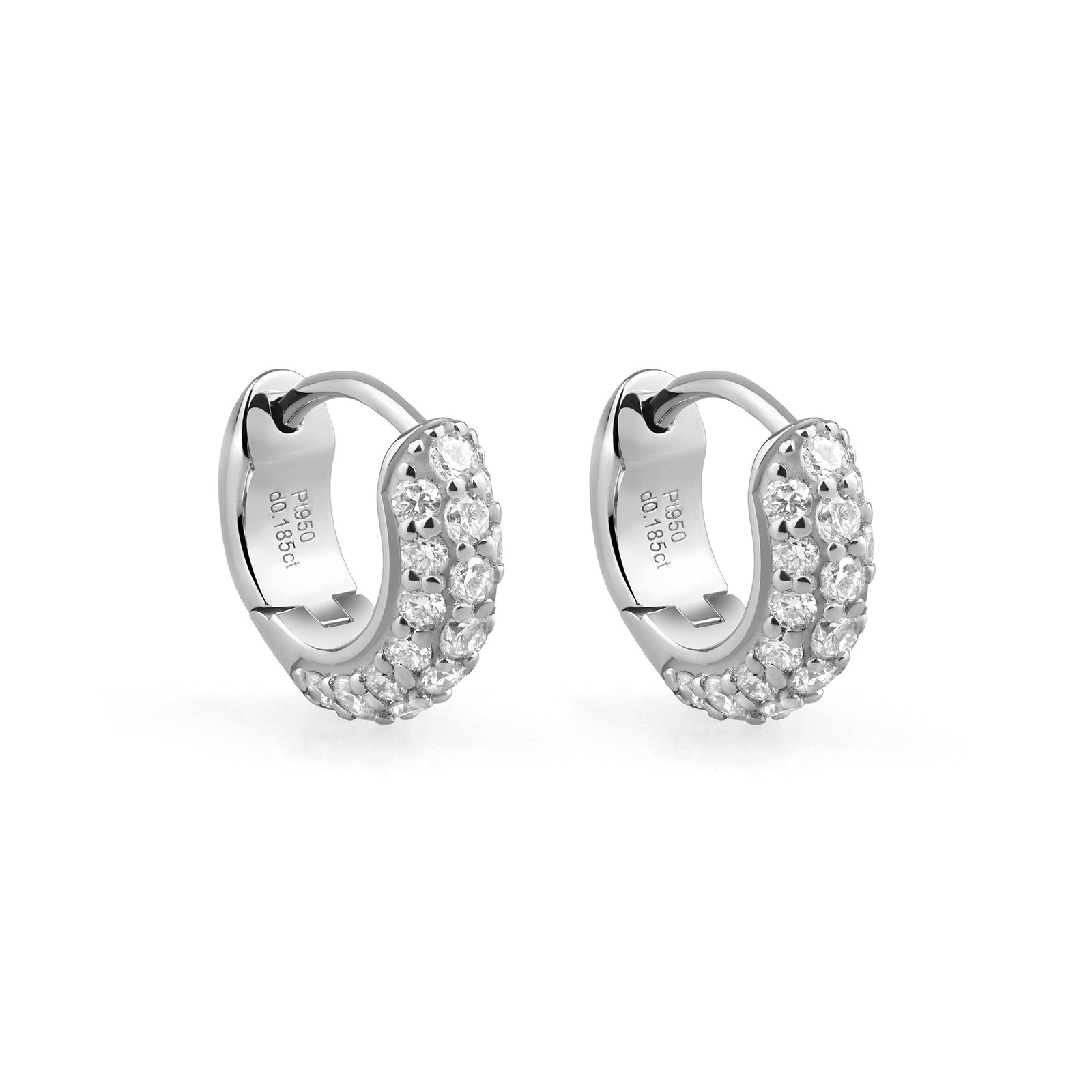 ラウンドパヴェフープピアス E171H25929-W（4週間発送）