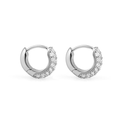 ラウンドパヴェフープピアス E171H25929-W（4週間発送） 2枚目の画像