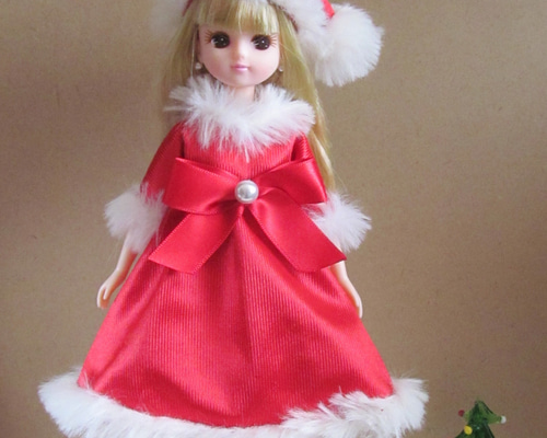リカちゃんのお洋服＊＊クリスマス＊サンタクロース＊ワンピース＊帽子
