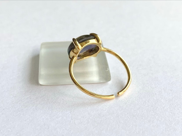 【リング】天然石アイオライト　7～11号　Silver925・18KGP仕上げ　ハンドメイド 3枚目の画像