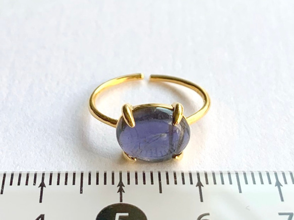 【リング】天然石アイオライト　7～11号　Silver925・18KGP仕上げ　ハンドメイド 4枚目の画像