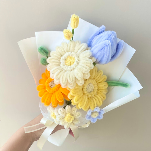 花　アートフラワーブーケ　アートフラワー　花　ガーベラ　プレゼント　机 フラワーボックス】プリザーブドフラワー お祝い ガーベラ