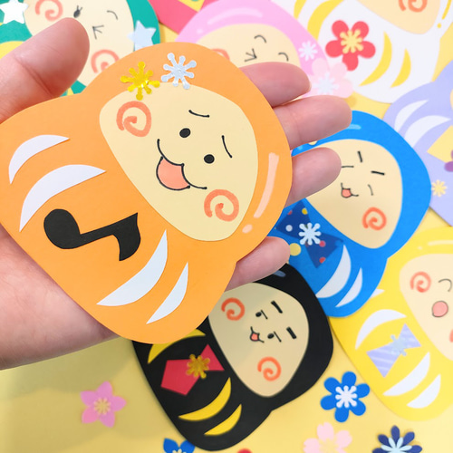 画用紙 ラミネート可 正月飾り 2026 正月 新年 だるま 達磨 推し活