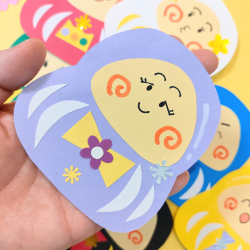 画用紙 ラミネート可 正月飾り 2026 正月 新年 だるま 達磨 推し活