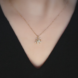 【2way】淡水パール  ジルコニア 輝く 雪の結晶 ネックレス ピアス イヤリング セット クリスマス ギフト 誕生日 14枚目の画像