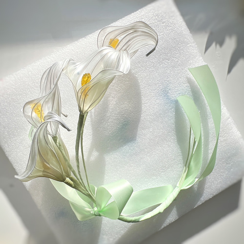 幸せの輪】カラーのリース風ブーケ 5本 b2040 一輪挿し・花瓶・花器