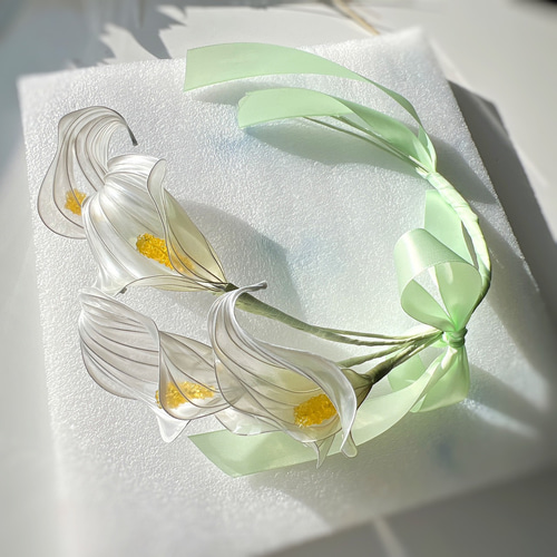 幸せの輪】カラーのリース風ブーケ 5本 b2040 一輪挿し・花瓶・花器