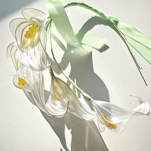 幸せの輪】カラーのリース風ブーケ 5本 b2040 一輪挿し・花瓶・花器