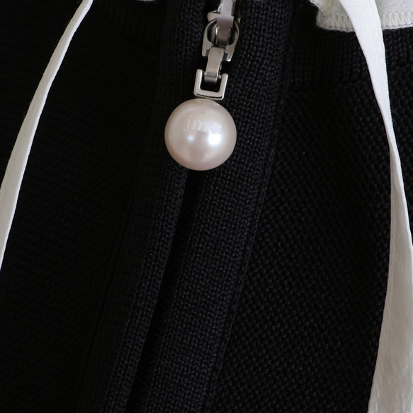 【人気のニットジレワンピ！】ホールガーメント オープンファスナー ジレワンピース【ブラック】 14枚目の画像