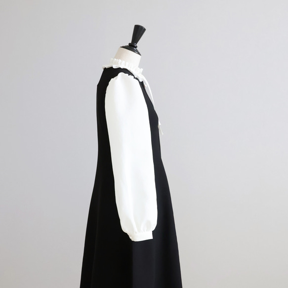 【人気のニットジレワンピ！】ホールガーメント オープンファスナー ジレワンピース【ブラック】 12枚目の画像