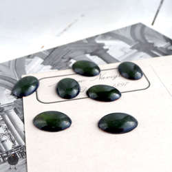 カボション・ヴィンテージ七宝焼 オーバル 13ｘ18mm ダークグリーン【2個】CB21-21 3枚目の画像