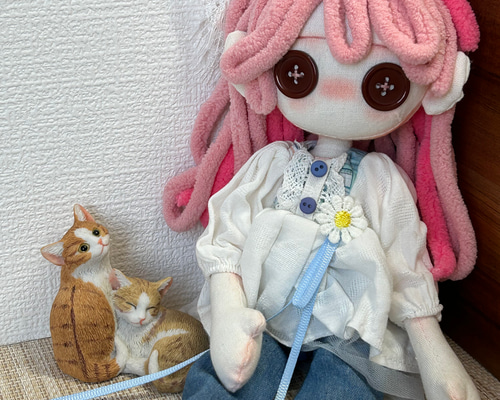 CCDOLL】可動式BJDぬいぐるみ・完全一点もの即納OK！・ピンクメッシュ