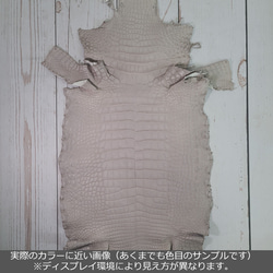 【mayumayu 様専用商品】ワニ革  半艶マット  グレージュ  No.C007002/6995 2枚目の画像