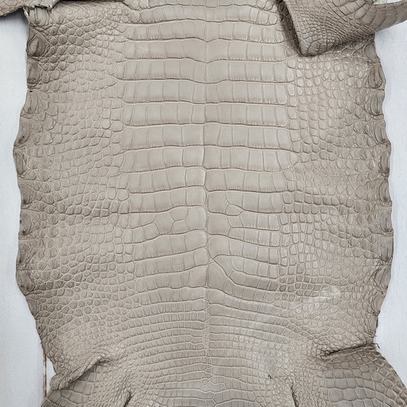 【mayumayu 様専用商品】ワニ革  半艶マット  グレージュ  No.C007002/6995 4枚目の画像