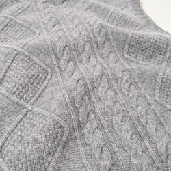 【カシミヤ100%★北欧風ケーブル編み】秋口から春先まで│前開きベスト│木調ボタン│C-75 10枚目の画像