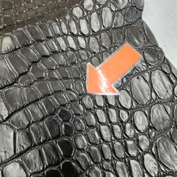 ワニ革 クロコ ナッパ仕上げ  黒 No.C008730 15枚目の画像