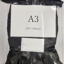 ワニ革 クロコ ナッパ仕上げ  黒 No.C008730 8枚目の画像