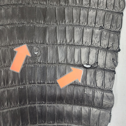 ワニ革 クロコ ナッパ仕上げ  黒 No.C008730 18枚目の画像