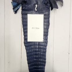 ワニ革 クロコ ヌメ・半艶マット ディープロイヤルブルー　No.C008760 9枚目の画像