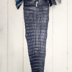 ワニ革 クロコ ヌメ・半艶マット ディープロイヤルブルー　No.C008760 5枚目の画像